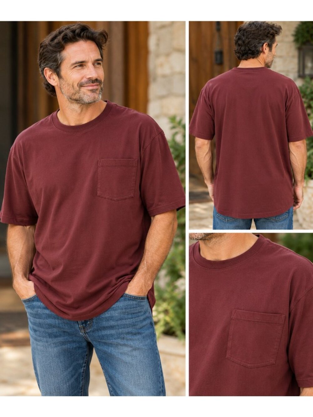 Duluth Trading Longtail T Shirt Men 3XL NWT Relaxed Fit Cotton Pocket Maroon